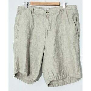 Madda Fella Key West Shorts  Men's Size 40 Tan Beige 100% Linen Pockets Preowned